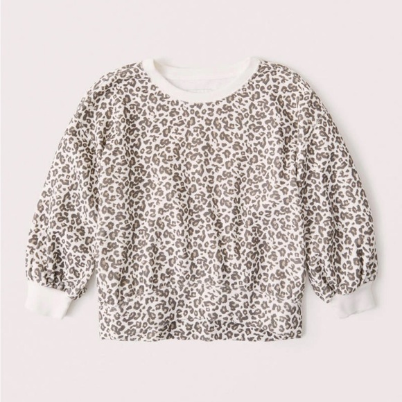 Abercrombie Puffed Sleeve Cropped Sweatshirt NWOT - Picture 9 of 13